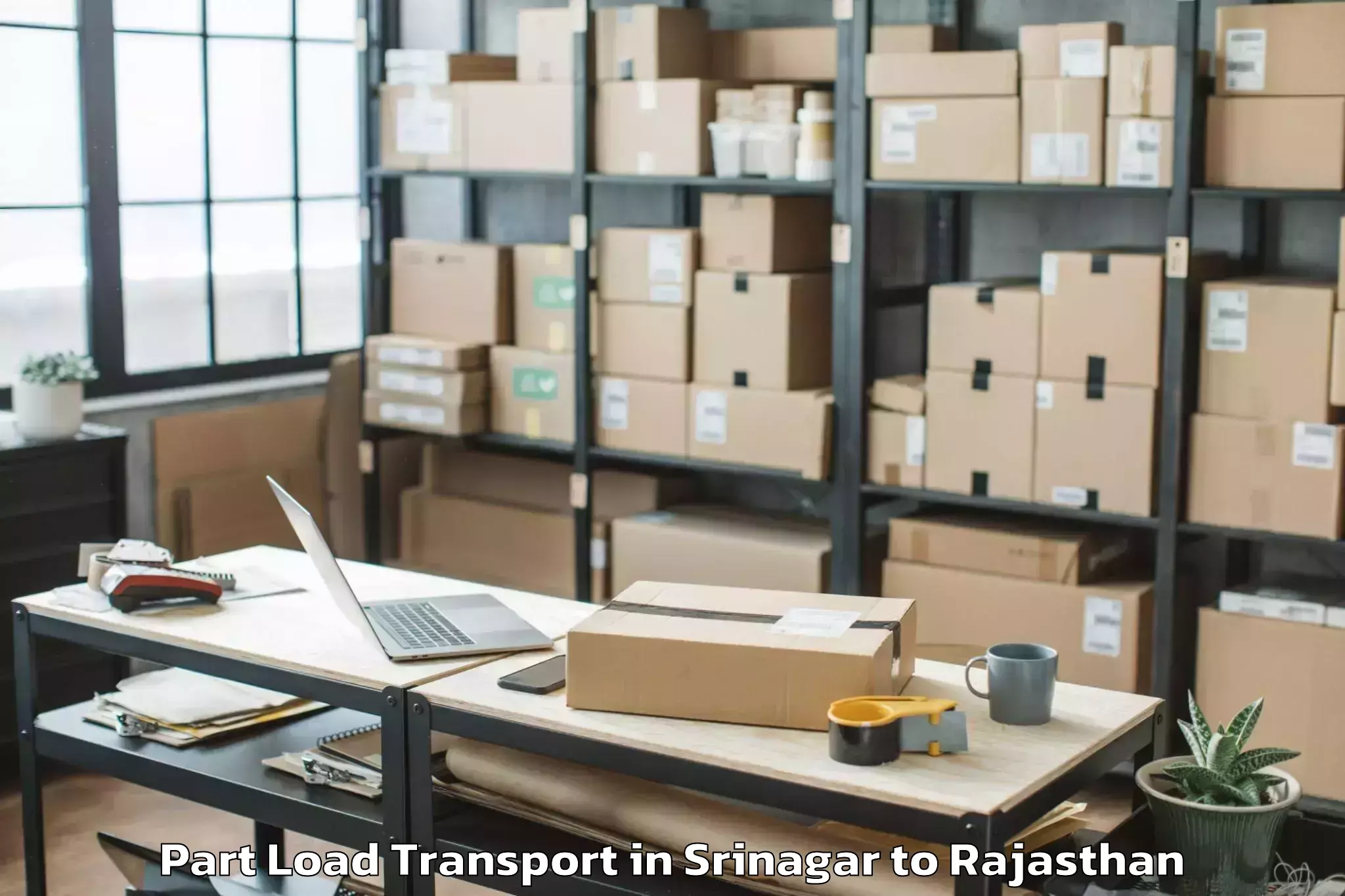 Easy Srinagar to Kota Airport Ktu Part Load Transport Booking